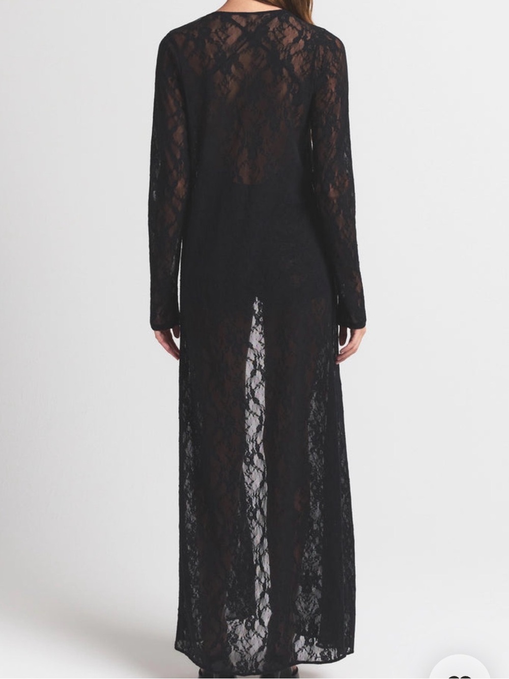 🖤✨SKIMS Stretch Lace Long Robe | XS | Soot | NWOT 🖤✨